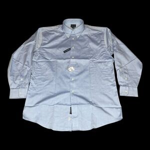 NWT Jos A Bank Mens Dress Shirt Blue 16-33 Long Sleeve 80s 2-Ply Pinpoint Cotton